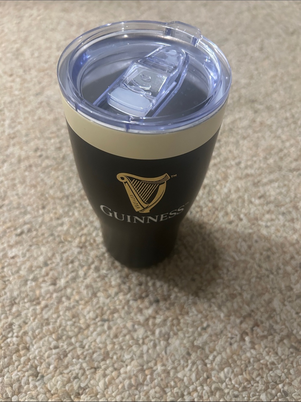 Guinness Black and Cream Insulated Travel Tumbler